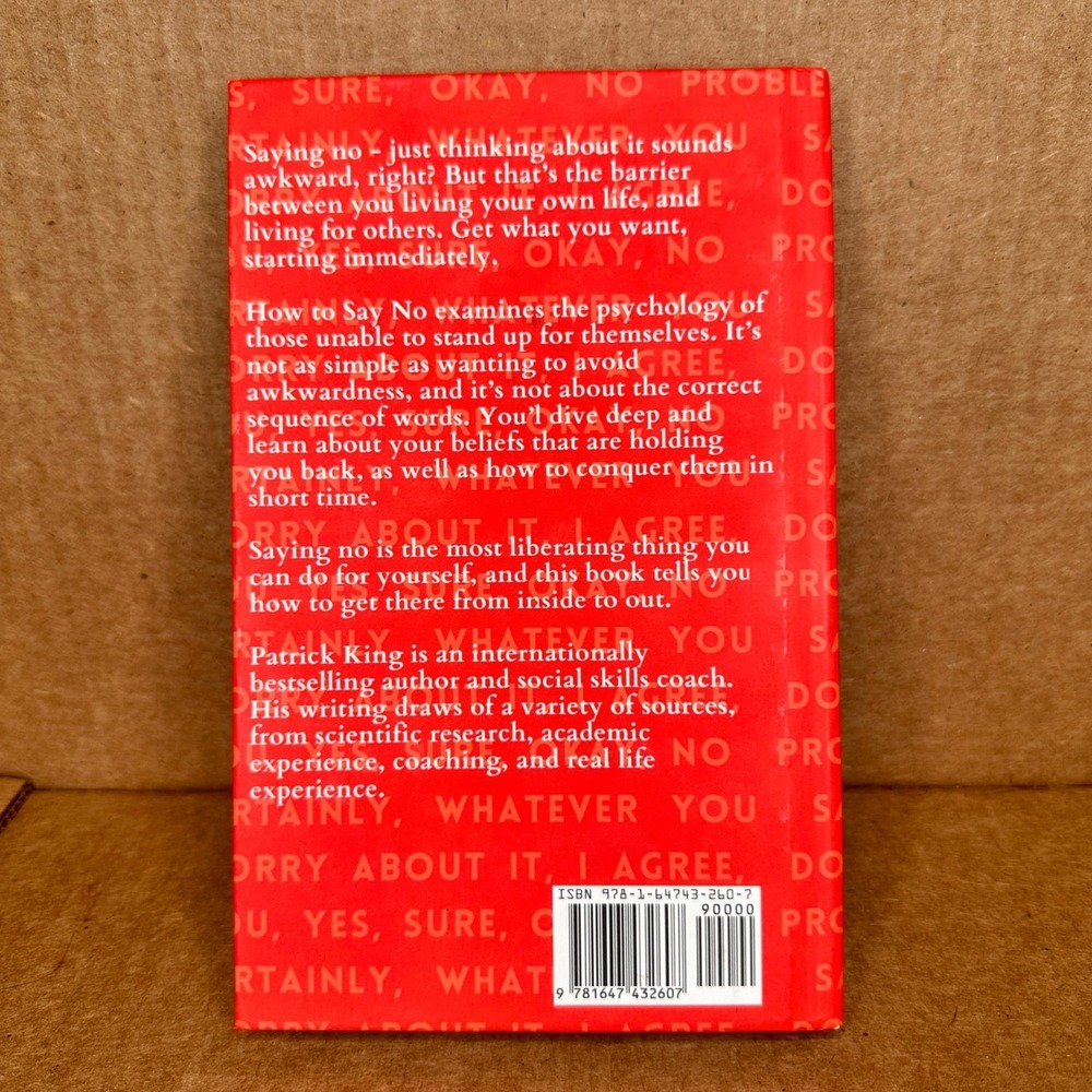 How to Say No Patrick King Assertiveness‎ Personal Growth Self Help Book Red - Picture 2 of 3